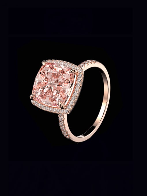 Morgan Pink [Product Number: R 0944] 925 Sterling Silver Rhinestone Geometric Luxury Band Ring